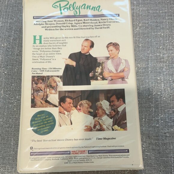 Walt Disney's Pollyanna VHS 100% Working Condition for Fans and Collectors - Picture 4 of 4